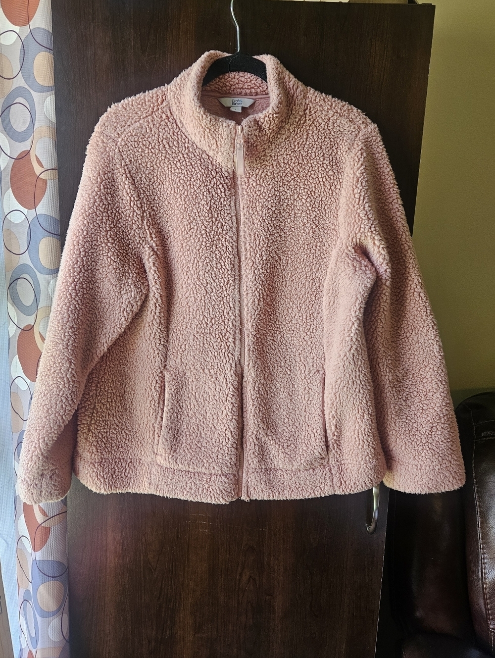 croft & barrow Dusty Pink Sherpa Zip Jacket Size Large